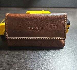 Chesterman London Slim Leather Key Holder Smart Fob Car Key (Dark Brown)